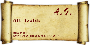 Alt Izolda névjegykártya
